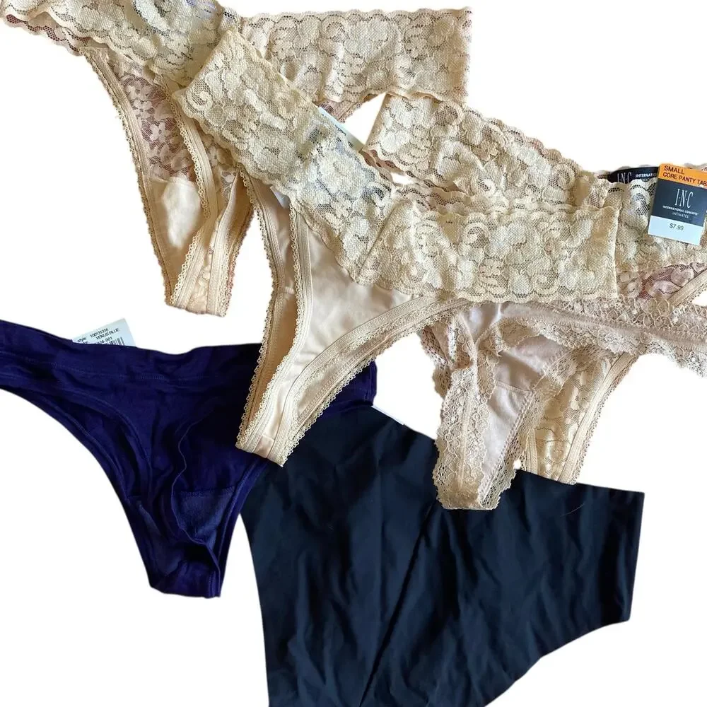 NEW MIXES BRAND Pantie Bundle of 6 Size Small Thong & Seamless Bikini